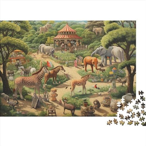 Tierpark Puzzles 1000 Teile - Puzzle Mit Wildtiere Hölzernes Puzzle Für Erwachsene Und Kinder Ab 14 Jahren, Spiel Und Spaß Für Die Ganze Familie 1000pcs (75x50cm) von HOTGE