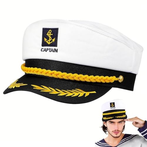 Kapitänsmütze, Matrosen Kostüm Hut, Verstellbare Yacht Schiff Boot Marine Mütze, Seemann Hut, Marine Accessoire Damen Männer Matrosenmütze, Partyhut Erwachsene, Kapitän Accessoires für Party, Cosplay Kapitänsmütze, Matrosen Kostüm Hut, Verstellbare Yacht Schiff Boot Marine Mütze, Seemann Hut, Marine Accessoire Damen Männer Matrosenmütze, Partyhut Erwachsene, Kapitän Accessoires für Party, Cosplay von HOTMNTY