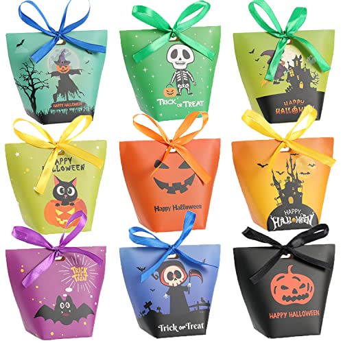 Halloween Süßigkeiten Taschen Leckereien Taschen - 36 Stück süße Papier Halloween Goodie Bags mit 36 Stück Schlüsselanhänger, 9 Muster Geschenktüten Halloween Party Favors für Kinder Halloween Dekor Halloween Süßigkeiten Taschen Leckereien Taschen - 36 Stück süße Papier Halloween Goodie Bags mit 36 Stück Schlüsselanhänger, 9 Muster Geschenktüten Halloween Party Favors für Kinder Halloween Dekor von HOTSAN