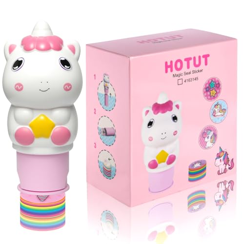 HOTUT Aufkleberstempel und Aktivitätenblock, Stickerbücher für Kinder, Aktivitätsblöcke mit 100 Aufkleber, Aktivität Bastelspielzeug Sammlerfigur für Geburtstag, Urlaub (Einhorn) von HOTUT