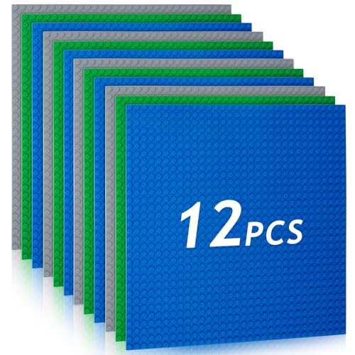 HOTUT Bauplatte Kompatibel mit Meisten Marken, 12 Platten-Set Classic Bausteine Grundplatte 25.5 * 25.5cm, Konstruktionsspielzeug für Kinder, Kreatives Lernspielzeug HOTUT Bauplatte Kompatibel mit Meisten Marken, 12 Platten-Set Classic Bausteine Grundplatte 25.5 * 25.5cm, Konstruktionsspielzeug für Kinder, Kreatives Lernspielzeug von HOTUT