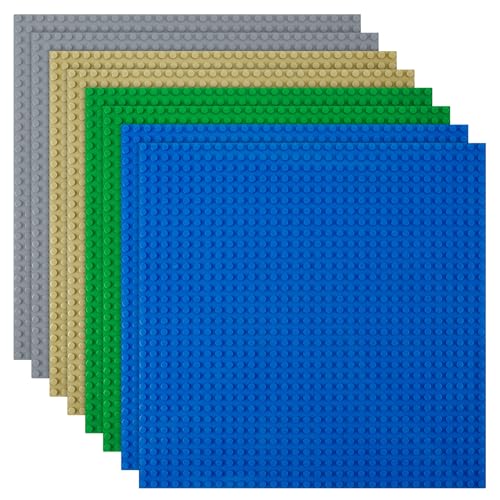 HOTUT Bauplatte Kompatibel mit Meisten Marken,8 Platten-Set Classic Grundplatte 25.5 * 25.5cm,Konstruktionsspielzeug für Kinder,Kreatives Lernspielzeug von HOTUT