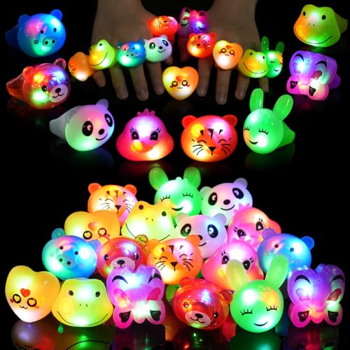 HOTUT Blinkende Ringe, 18 Stück LED Leuchtringe, Tier Licht Up Ringe, im Dunkeln leuchtende Leuchtringe, Party Spielzeug für Kinder und Erwachsene, Gastgeschenke Kindergeburtstag Halloween Karneval HOTUT Blinkende Ringe, 18 Stück LED Leuchtringe, Tier Licht Up Ringe, im Dunkeln leuchtende Leuchtringe, Party Spielzeug für Kinder und Erwachsene, Gastgeschenke Kindergeburtstag Halloween Karneval von HOTUT