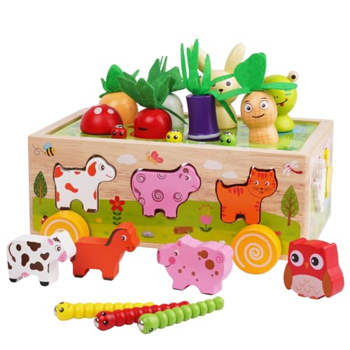 HOTUT Holzspielzeug mit Karottenernte, Montessori Spielzeug, Baby Holzspielzeug, Kinder Karotten Steckspiel Holz, Montessori Geschenk Mädchen Junge, Sensorik Spielzeug Geburtstagsgeschenk HOTUT Holzspielzeug mit Karottenernte, Montessori Spielzeug, Baby Holzspielzeug, Kinder Karotten Steckspiel Holz, Montessori Geschenk Mädchen Junge, Sensorik Spielzeug Geburtstagsgeschenk von HOTUT
