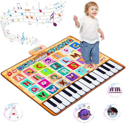 HOTUT Baby Spielzeug ab 1 Jahr Musikmatte mit 26 englische Buchstaben, 14 Tasten und 8 Instrumenten, Kinderspielzeug ab 1 2 3 Jahre Klaviermatte, Lustige Piano Matte Geschenk Jungen Mädchen HOTUT Baby Spielzeug ab 1 Jahr Musikmatte mit 26 englische Buchstaben, 14 Tasten und 8 Instrumenten, Kinderspielzeug ab 1 2 3 Jahre Klaviermatte, Lustige Piano Matte Geschenk Jungen Mädchen von HOTUT