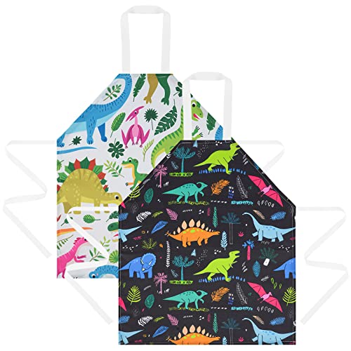HOTUT Kinder Schürzen Set, 2PCS kochschürze kinder, Verstellbare Kinderschürze Dinosaurier Cartoon, Schürzen für Kinder Basteln Malen Backen Kochen-Schwarz +Grün HOTUT Kinder Schürzen Set, 2PCS kochschürze kinder, Verstellbare Kinderschürze Dinosaurier Cartoon, Schürzen für Kinder Basteln Malen Backen Kochen-Schwarz +Grün von HOTUT
