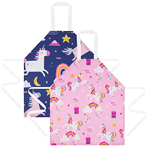 HOTUT Kinder Schürzen Set, 2PCS kochschürze kinder, Verstellbare Kinderschürze Cartoon, Schürzen für Kinder Basteln Malen Backen Kochen-Blau +Rosa HOTUT Kinder Schürzen Set, 2PCS kochschürze kinder, Verstellbare Kinderschürze Cartoon, Schürzen für Kinder Basteln Malen Backen Kochen-Blau +Rosa von HOTUT