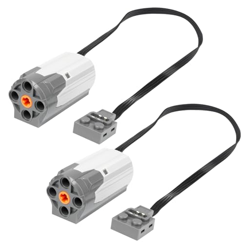HOTUT M-Motor, 2 Stück Elektrischer Motor für Technologie Serie, Power Function Zubehör Kompatibel mit TechnikZug, für Technik Ferngesteuertes Elektro Baustein (8883) von HOTUT