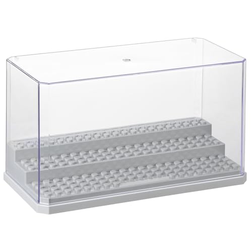 HOTUT Mini Figuren Schaukasten, Acryl Baustein Display Box mit 3 Ebenen, Minifiguren Vitrine, staubdicht schützende Vitrine für Bausteinmodelle, Action Figuren, Sammlerstücke, Heimaufbewahrung von HOTUT