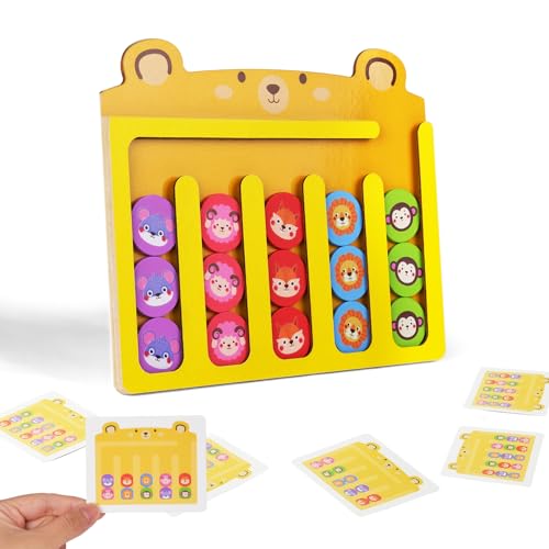 HOTUT Montessori Spielzeug ab 3 4 5 6 Jahre Junge Mädchen, 5 Tier - Holz Farben Sortier Spiel mit 12 Karten, Motorikspielzeug Geburtstagsgeschenk für Kinder ab 3 Jahren, Lernspiele Labyrinth HOTUT Montessori Spielzeug ab 3 4 5 6 Jahre Junge Mädchen, 5 Tier - Holz Farben Sortier Spiel mit 12 Karten, Motorikspielzeug Geburtstagsgeschenk für Kinder ab 3 Jahren, Lernspiele Labyrinth von HOTUT