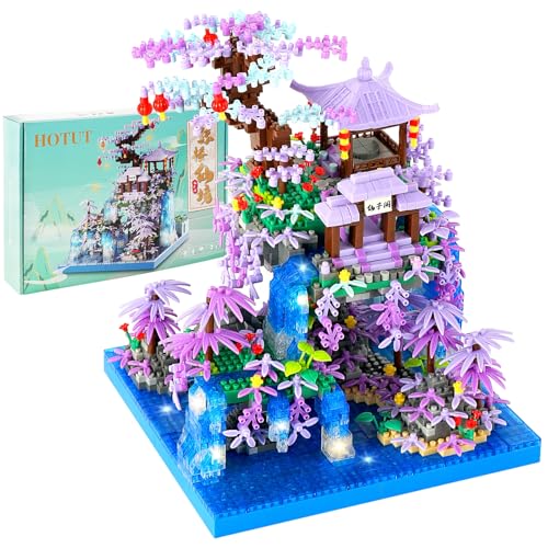 HOTUT Pfirsichblüten Teich Micro Bausteine, 2436 Stück Architektur mit Pfirsichblüten Bonsai Baum mit LED, Klemmbausteine Pflanzen Architecture Baumhaus, deko Geschenk für Erwachsene Jugendliche HOTUT Pfirsichblüten Teich Micro Bausteine, 2436 Stück Architektur mit Pfirsichblüten Bonsai Baum mit LED, Klemmbausteine Pflanzen Architecture Baumhaus, deko Geschenk für Erwachsene Jugendliche von HOTUT