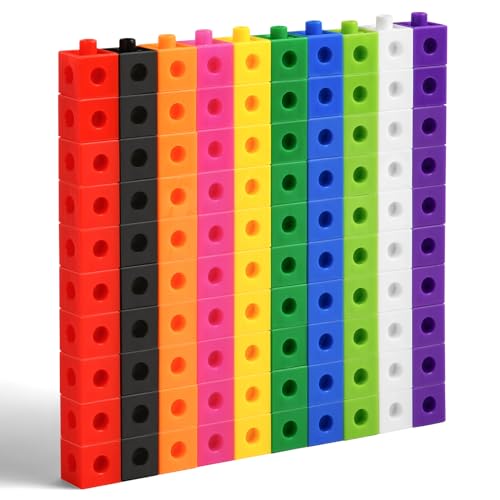 HOTUT Steckwürfel, 100 Stück Mathe Würfel, rechenwürfel grundschule, Lernen Lernspiele, rechenhilfe Geschenk ab 3-8 Jahren Jungen und Mädchen von HOTUT