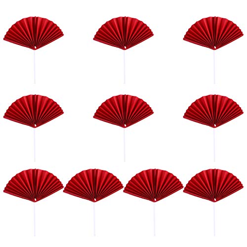 HOUDERCO 10pcs Geburtstag Kuchen Picks Fan-förmigen Kuchen Topper Kuchen Dekore Kreative Dekorationen in Rot HOUDERCO 10pcs Geburtstag Kuchen Picks Fan-förmigen Kuchen Topper Kuchen Dekore Kreative Dekorationen in Rot von HOUDERCO