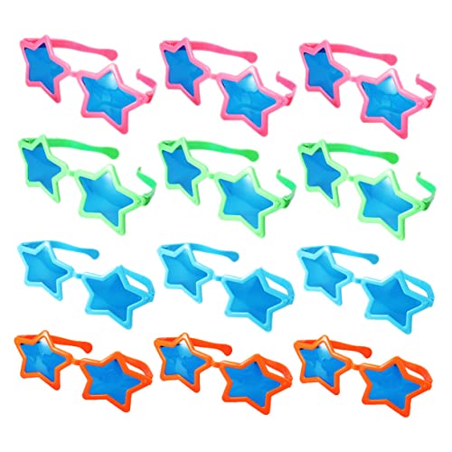 HOUDERCO 12St Gläser Partybrille für lustige favorisieren albern Neon für kinderspielzeug brillenlupe Glasses Party Brillen Kinderbrille Plastik von HOUDERCO