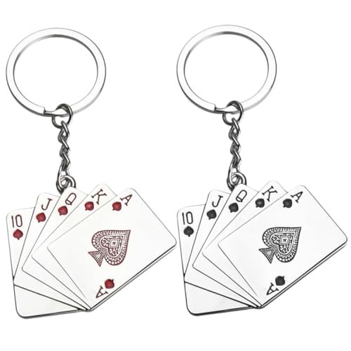 HOUDERCO 2 Stück Pokerkarten-anhänger Schlüsselanhänger, Dekorativer Spielkarten-anhänger, Schlüsselanhänger Zum Aufhängen HOUDERCO 2 Stück Pokerkarten-anhänger Schlüsselanhänger, Dekorativer Spielkarten-anhänger, Schlüsselanhänger Zum Aufhängen von HOUDERCO
