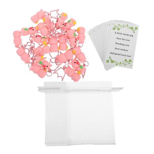 HOUDERCO 20 Stück Schlüsselanhänger In Schweineform Tablet Ständer Aquarium Dekoration Welpe Irischer St Patrick'S Day Schlüsselring Vierblättriger Schlüsselanhänger Drehbarer von HOUDERCO