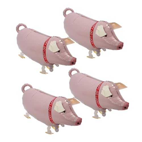 HOUDERCO 4 Stück Piggy Aluminiumfolienballon Gehende Tierballons Rosafarbene Schweineformballons Aufblasbare Partydekorationen Bauernhoftier Folienballon Kuhballons Waldballons HOUDERCO 4 Stück Piggy Aluminiumfolienballon Gehende Tierballons Rosafarbene Schweineformballons Aufblasbare Partydekorationen Bauernhoftier Folienballon Kuhballons Waldballons von HOUDERCO