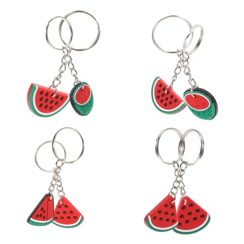 HOUDERCO 8 Stück Wassermelonen-schlüsselanhänger Wassermelonenschlüsselbund Schlüsselanhänger Im Wassermelonen-imitat Schlüsselanhänger Wassermelone Schlüsselanhänger Bezaubert Masse Pvc von HOUDERCO
