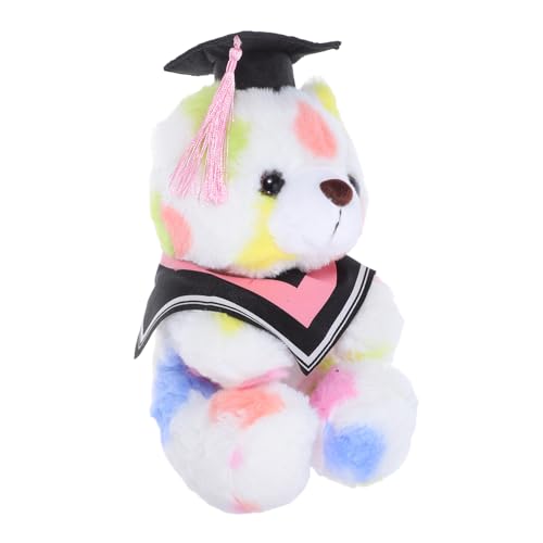 HOUDERCO Abschluss Bär Plüschspielzeug mit Doktorhut Weiche und Komfortable Kuschelpuppe für Abschlusspartys und Dekoration Perfektes zur Feier von Graduierungen von HOUDERCO