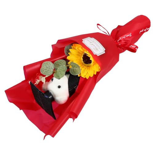HOUDERCO Abschluss Blumenstrauß mit Doktorhut Plüschbär und Sonnenblumen für Abschlussfeier Partygeschenke und Dekoration für Absolventen HOUDERCO Abschluss Blumenstrauß mit Doktorhut Plüschbär und Sonnenblumen für Abschlussfeier Partygeschenke und Dekoration für Absolventen von HOUDERCO