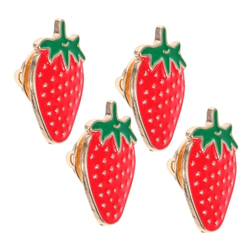 HOUDERCO Kragenclips Schmuck Sommerparty Erdbeerbrosche Anstecknadel Süße Obstbrosche Modisches Accessoire Für Kleidung Und Taschen 4 Stück HOUDERCO Kragenclips Schmuck Sommerparty Erdbeerbrosche Anstecknadel Süße Obstbrosche Modisches Accessoire Für Kleidung Und Taschen 4 Stück von HOUDERCO