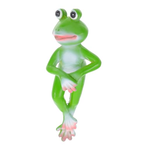 HOUDERCO Wetterfeste Frosch Figur Resin Hängende Gartendeko für Blumentöpfe und Pflanzgefäße Niedliche Tierfigur für Terrasse Balkon und Innenbereich Langlebige Gartenornamente aus von HOUDERCO