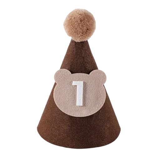 HOUNIIXIE Entzückender Bären-Themen-Geburtstagshut für Kleinkinder, weiche und bequeme Baby-Party-Kopfbedeckung mit Kinngürtel & 1-9, Bär Nummer 1, 2-3 Jahre HOUNIIXIE Entzückender Bären-Themen-Geburtstagshut für Kleinkinder, weiche und bequeme Baby-Party-Kopfbedeckung mit Kinngürtel & 1-9, Bär Nummer 1, 2-3 Jahre von HOUNIIXIE