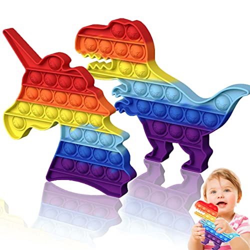 HOUT® 2 Packs Poppit Pop Fidget-Toy Set - Bubble Popet Antistress Spielzeug | Figetttoys Autismus braucht druckentlastendes Spielzeug Regenbogen von HOUT