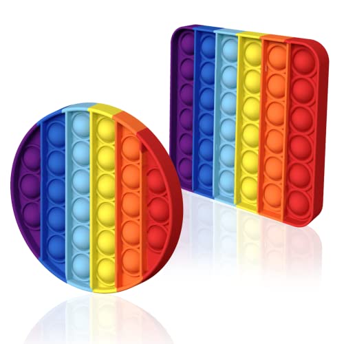 HOUT Sensory Pop Poppets lt Fidget-Toys – Rundes und quadratisches Stressabbau-Spielzeug, Bubble Rainbow ADD Special Needs Angstspielzeug von HOUT
