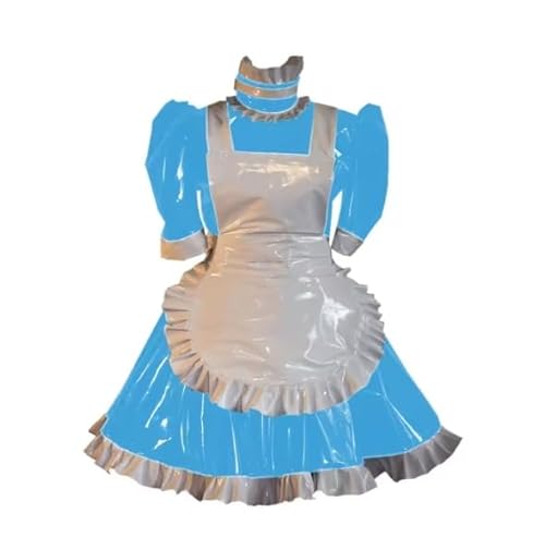 HOUXINQWWP Cosplay-Kleid, PVC-Lederschürze, Halloween, S-7XL, Blau, Größe 3XL von HOUXINQWWP