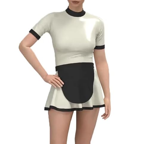 HOUXINQWWP Cosplay mit Schürze, PVC-Lederkleid, Halloween, Cosplay, S-7XL, Schwarz, XL von HOUXINQWWP