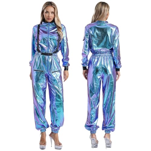 HOUXINQWWP Damen-Overall, Karneval, Cosplay, Kostüm, Uniform, metallischer Reißverschluss, Body HOUXINQWWP Damen-Overall, Karneval, Cosplay, Kostüm, Uniform, metallischer Reißverschluss, Body von HOUXINQWWP