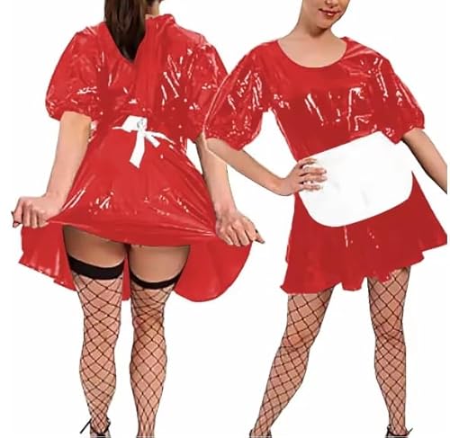HOUXINQWWP Damenkleid für Halloween, Cosplay, mit Schürze, Größe S-7XL, Rot, Größe S HOUXINQWWP Damenkleid für Halloween, Cosplay, mit Schürze, Größe S-7XL, Rot, Größe S von HOUXINQWWP