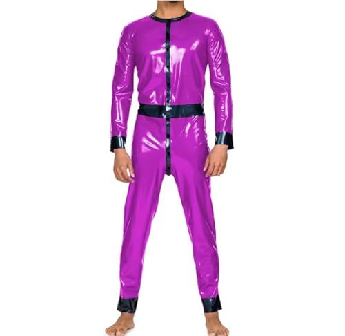 HOUXINQWWP Halloween Cosplay Herren PVC-Leder Langarm S-7XL, Lila, 4XL HOUXINQWWP Halloween Cosplay Herren PVC-Leder Langarm S-7XL, Lila, 4XL von HOUXINQWWP