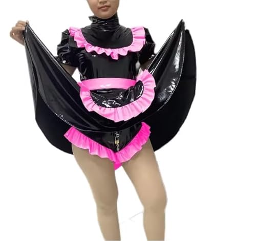 HOUXINQWWP Kleid PVC-Kostüme Cosplay Anziehschürze S-7XL, Rosa, 4XL HOUXINQWWP Kleid PVC-Kostüme Cosplay Anziehschürze S-7XL, Rosa, 4XL von HOUXINQWWP