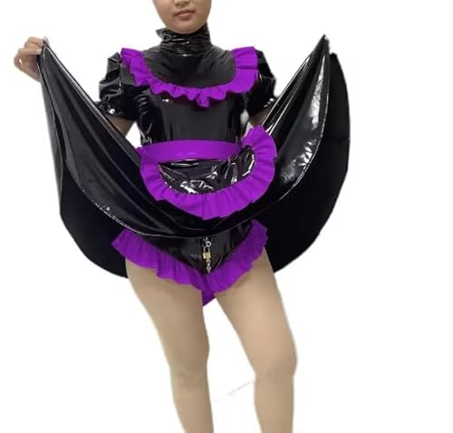 HOUXINQWWP Kleid PVC-Kostüme Cosplay Anziehschürze S-7XL, Violett, L HOUXINQWWP Kleid PVC-Kostüme Cosplay Anziehschürze S-7XL, Violett, L von HOUXINQWWP