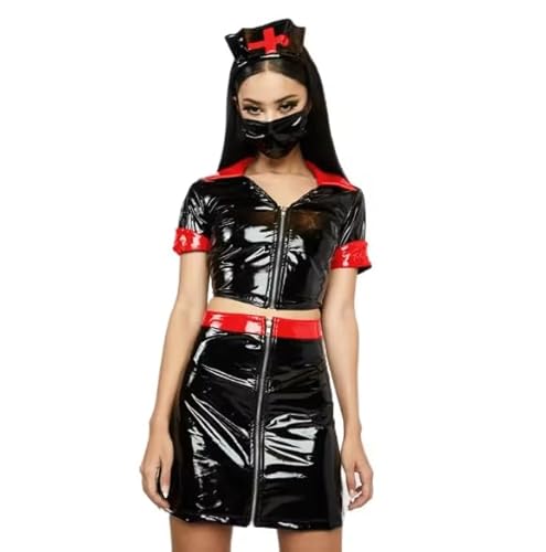 HOUXINQWWP PVC, kurzärmelig, Halloween, Größe S-7XL, Rot, Größe M von HOUXINQWWP
