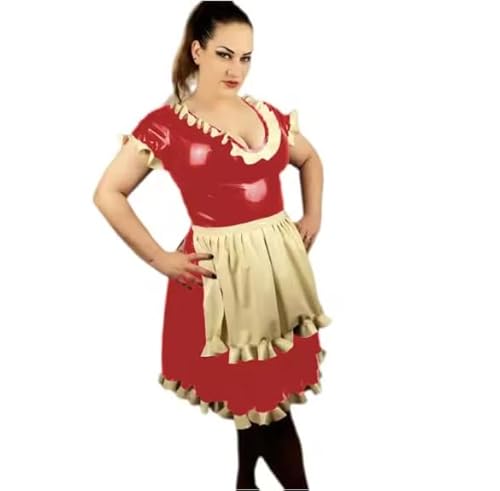 HOUXINQWWP PVC-Kleid, Halloween-Kostüme, Cosplay-Schürze, S-7XL, Rot, S HOUXINQWWP PVC-Kleid, Halloween-Kostüme, Cosplay-Schürze, S-7XL, Rot, S von HOUXINQWWP