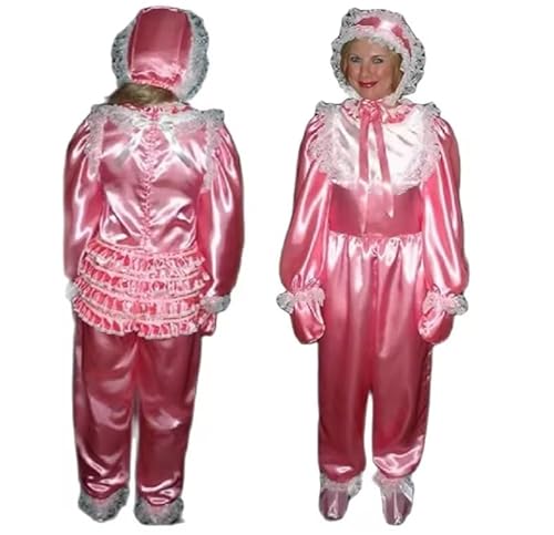 Rosa schöne Satinschürze einteilige Hut Handschuhe voller Satz von Kleidung Anpassung, womwn, S Rosa schöne Satinschürze einteilige Hut Handschuhe voller Satz von Kleidung Anpassung, womwn, S von HOUXINQWWP