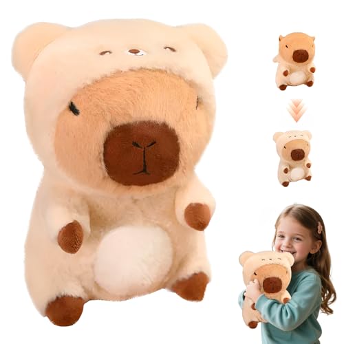 HOVCEH Capybara Plüschtier, 30cm Capybara Kuscheltier, Niedlichen Capybara Plush, Niedlichen Capybara Plushies, Capybara Kuscheltier im beigen Bärenkostüm für Home Deko und Kinder Geschenke (Bär) HOVCEH Capybara Plüschtier, 30cm Capybara Kuscheltier, Niedlichen Capybara Plush, Niedlichen Capybara Plushies, Capybara Kuscheltier im beigen Bärenkostüm für Home Deko und Kinder Geschenke (Bär) von HOVCEH