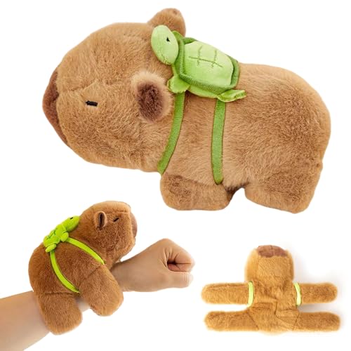 HOVCEH Capybara Schnapparmband, Capybara Kuscheltier Schnapparmband, Capybara Plüsch Slap Bands Spielzeug, Capybara Slap Snap, Capybara Kuscheltier Klatscharmband von HOVCEH