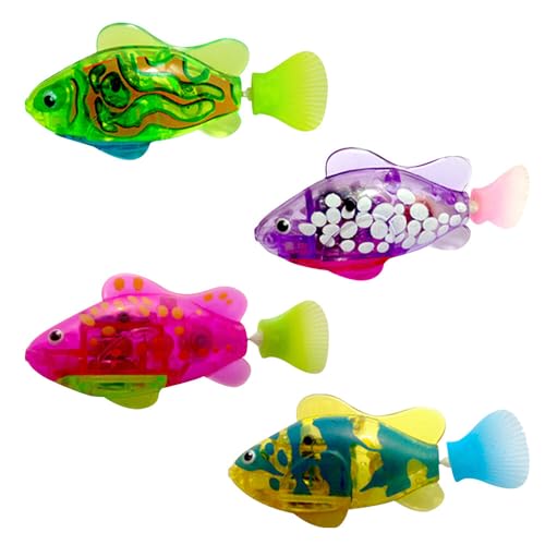 HOVCEH Elektronische Fisch, 4 Stück Fisch Badewanne Spielzeug Elektrisch, Schwimmende Fische Spielzeug, Wiederverwendbare, Poolspielzeug für Den Pool, Kinder von HOVCEH