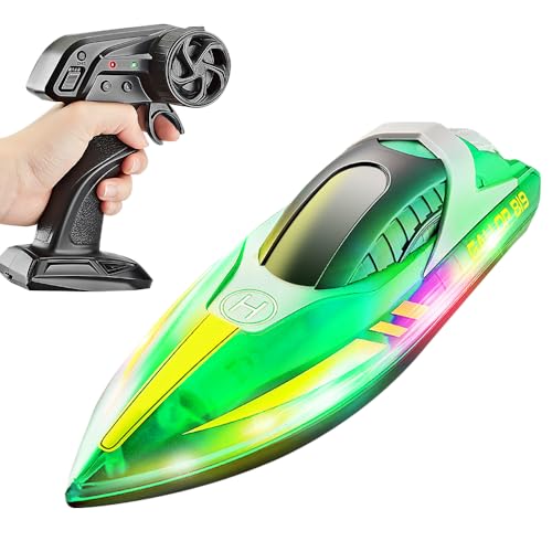 HOVCEH Ferngesteuertes Boot, 2,4 GHz 15km/h High Speed RC Boot, Rennboot RC mit Led-Licht, Speed Boat Remote Control, Rennboote Ferngesteuert für Erwaschene Kinder, 60 Meter Kontrollabstand HOVCEH Ferngesteuertes Boot, 2,4 GHz 15km/h High Speed RC Boot, Rennboot RC mit Led-Licht, Speed Boat Remote Control, Rennboote Ferngesteuert für Erwaschene Kinder, 60 Meter Kontrollabstand von HOVCEH