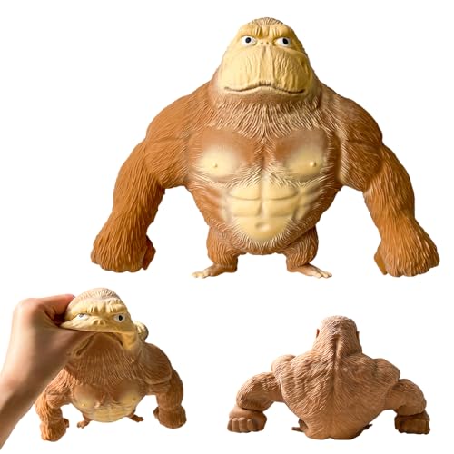 HOVCEH Gorilla Stressabbau Spielzeug, Gorilla Stress Toy, Gorilla-Figur zum Stressabbau, Gummi AFFE Spielzeug, Squishy Monkey Toy Geeignet für Freizeit, Unterhaltung, Stressabbau von HOVCEH