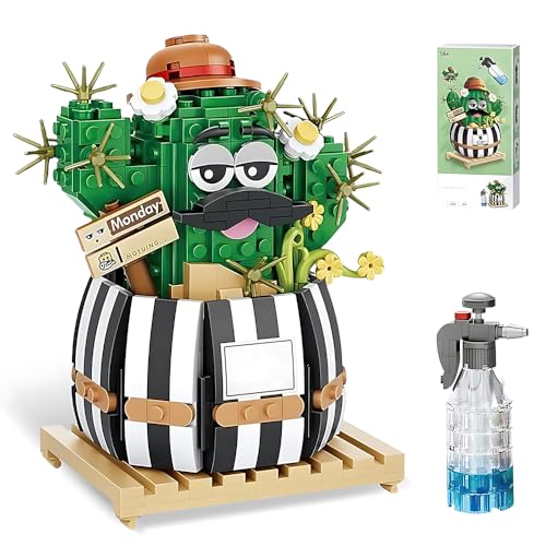 HOVCEH Kaktus Bausteine Bausatz, 578Teilige Kaktus Pflanze Baustein, Kreatives Zimmer Deko Bonsai Bausteine, Schaltbare Emoji Bonsai Bauchiger Kaktus Baustein Geschenk für Kinder und Erwachsene HOVCEH Kaktus Bausteine Bausatz, 578Teilige Kaktus Pflanze Baustein, Kreatives Zimmer Deko Bonsai Bausteine, Schaltbare Emoji Bonsai Bauchiger Kaktus Baustein Geschenk für Kinder und Erwachsene von HOVCEH