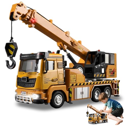 HOVCEH Kran Spielzeug für Kinder, 1:40 Metall Baustellenfahrzeuge für 3 4 5 6 7 Jahre, Kranwagen Spielzeug mit Sound und Licht, Autokran Spielzeugs Geschenk für Junge Mädchen HOVCEH Kran Spielzeug für Kinder, 1:40 Metall Baustellenfahrzeuge für 3 4 5 6 7 Jahre, Kranwagen Spielzeug mit Sound und Licht, Autokran Spielzeugs Geschenk für Junge Mädchen von HOVCEH