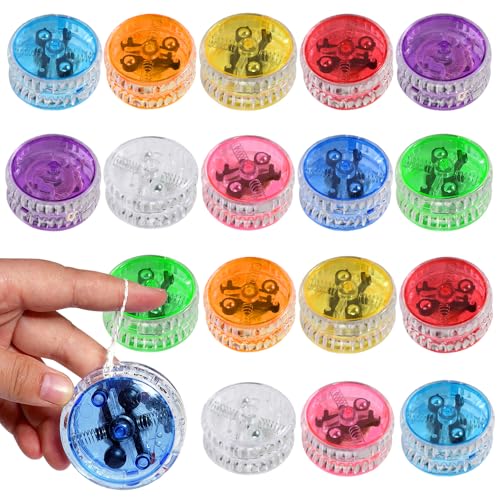 JoJo Leuchtend Kinder, HOVCEH 18 Stück LED Licht YoYo Kinder, Reaktives Kugellager Jo Jo Spielzeug für Anfänger, Tombola Preise für Geburtstag Party Gastgeschenk, Preise, Zufällige Farben von HOVCEH