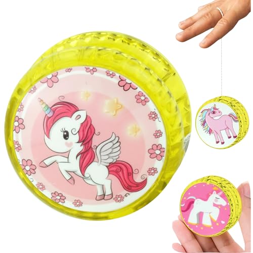 Einhorn-Jojo aus Kunststoff - Leuchtend, 5,5 cm, Gelb, Stabil Mit Schnur - Tolles Geschenk für Kinder und Anfänger Einhorn-Jojo aus Kunststoff - Leuchtend, 5,5 cm, Gelb, Stabil Mit Schnur - Tolles Geschenk für Kinder und Anfänger von HOVUK