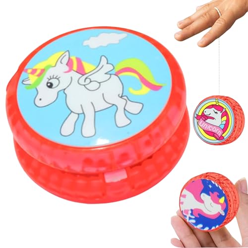 1 x Einhorn-Yoyo in roter Farbe, stabil und stabil mit Jojo-Schnur, tolles Geschenk für Mädchen, Jo-Jo, Kinder und Anfänger, 5,5 cm 1 x Einhorn-Yoyo in roter Farbe, stabil und stabil mit Jojo-Schnur, tolles Geschenk für Mädchen, Jo-Jo, Kinder und Anfänger, 5,5 cm von HOVUK