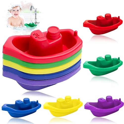 10 Stück Badeboote für Kinder, Badespielzeug, schwimmendes Badeboot-Spielzeug, schwimmendes Wasserwannenspielzeug, stapelbare schwimmende Boote, weiches Badewannenspielzeug 10 Stück Badeboote für Kinder, Badespielzeug, schwimmendes Badeboot-Spielzeug, schwimmendes Wasserwannenspielzeug, stapelbare schwimmende Boote, weiches Badewannenspielzeug von HOVUK